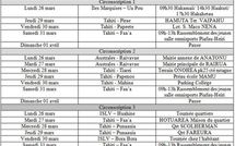 TAVINI: Programme des tournées de la quatrième semaine du 26 au 31 mars pour le vote en faveur de François Hollande