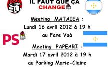 Le Tavini organise un meeting en faveur de François Hollande les 16 et 17 avril à Teva i Uta