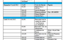 PS: Programme du séjour de Mrs Queyranne et Lataste du samedi 14 avril au lundi 16 avril.