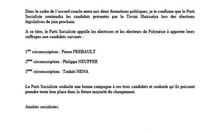 Martine Aubry invite les militants du PS à soutenir les candidats du Tavini Huiraatira-UPLD