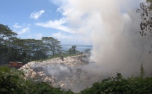 Le dépotoir de Avera en feu