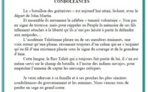 Décès de John Martin: condoléances 