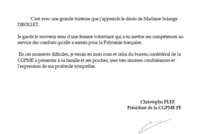 Décès de Mme Solange DROLLET: condoléances 