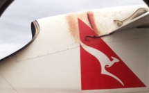 Un python voyage sur l'aile d'un avion de Qantas en Australie 