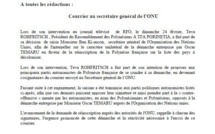 Courrier à l'ONU: A Ti'a Porinetia veut réunir les partis autonomistes