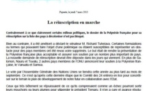 Communiqué du Tavini: "La réinscription en marche"
