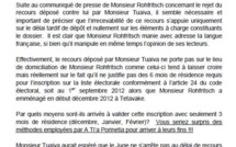 Communiqué de Jean-Paul Tuaiva: " Recours Teva R."