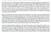 Communiqué du Tavini: "11 126 pieds Tahoeraa applaudissent N°2"