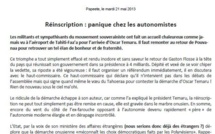 Communiqué de l'UPLD: "Réinscription : panique chez les autonomistes"