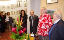 Inauguration de l' exposition-vente d’œuvres de Jaques Boullaire  à la Délégation de la Polynésie française
