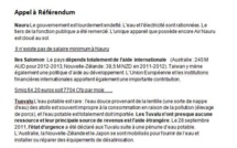 Communiqué de Porinetia Ora: "Appel au reférendum"