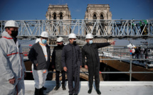 Deux ans après, Macron sur le toit éventré de Notre-Dame