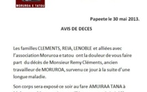 Avis de décès Rémy Cléments