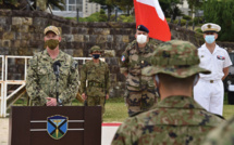 Manoeuvres militaires Japon/France/Etats-Unis dans une région nippone