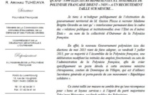 Dans un courrier adressé aux médias, R. Tuheiava s'insurge contre la nomination de Mme B. Girardin