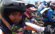 Inaki luccioni participe à la premiere megavalanche kids de l'alpe d'huez, plus grande course de vtt de descente au monde