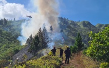 ​Vaste opération sur un feu de brousse à Punavai Nui