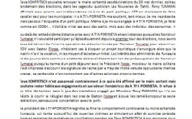 Communiqué de Teva Rohfritsch: "TR refuse le jeu du caméléon"