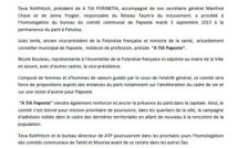 Communiqué : homologation A Ti'a Papeete