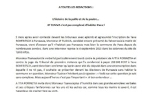 Communiqué de A Tia Porinetia: "L’histoire de la paille et de la poutre… JP TUAIVA n’est pas complexé d’habiter Paea !"