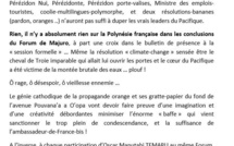 Communiqué de l'UPLD: "FORUM de Majuro : Zéro pointé pour FLOSSE"
