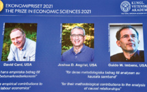Le Nobel d'économie à un trio de spécialistes en "expériences naturelles"