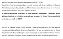 Droits de l'enfant: Lettre ouverte de l'Association des Soignants en Pédopsychiatrie de Polynésie Française