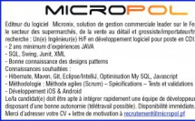 Micropol recherche un(e) Ingénieur(e) en développement logiciel en CDI