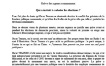 Communiqué de la Présidence: Grève des agents communaux  Qui a intérêt à saboter les élections ?