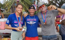 Nateahi Sommer et Julien Bell 'aito de l'eau libre à Raiatea