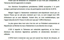 Communiqué UPLD: Quand un Président  autonomiste soi-disant  Républicain se félicite de l’abstention !