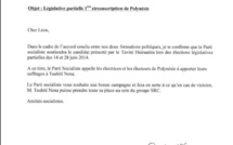 Communiqué de Tauhiti Nena: remerciements législatives partielles