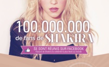 Shakira, première personnalité à franchir le cap des 100 millions de fans sur Facebook