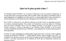 Communiqué Tahoeraa: "Quel est le plus grand crime?"