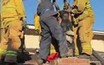 Prise par les feux de l'amour, elle reste coincée dans un conduit de cheminée