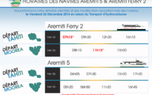 Aremiti : les horaires modifiés ce vendredi