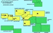 Avis de vigilance jaune sur les îles de la Société et les Tuamotu