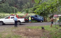 La voiture de la gendarmerie a fini dans l'eau...