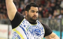 Athlétisme - Lancer de poids : Tumatai Dauphin champion de France Elite indoor 2015.