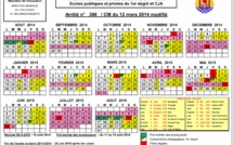 Le calendrier scolaire 2014-2015 modifié à télécharger