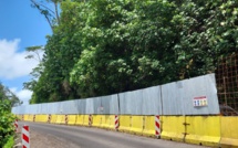 La route de nouveau fermée partiellement au PK 43 à Hitia'a