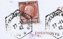 Une lettre affranchie avec des timbres à l'effigie du maréchal Pétain interceptée à Orléans