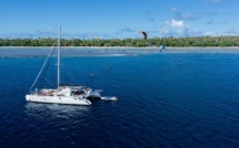 Les voiliers contraints dans le lagon de Fakarava