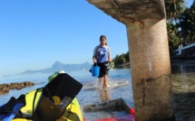 Jardinage dans le lagon de Punaauia