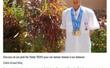 Lettre du champion de taekwondo Teddy Teng, à son grand-père décédé récemment