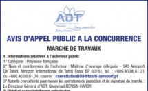 L’AÉROPORT DE TAHITI LANCE UN AVIS D'APPEL PUBLIC A LA CONCURRENCE - MARCHE DE TRAVAUX POUR LA FOURNITURE ET POSE D'UNE EXTENSION DE PONTANT FLOTTANT