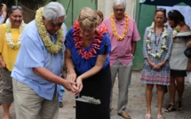 Faaa : Pose de la première pierre de la future salle omnisport à l'école Saint-Hilaire