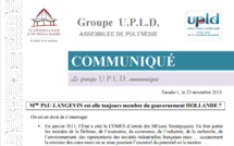 UPLD : "Mme Pau-Langevin est-elle toujours membre du gouvernement Hollande ?"