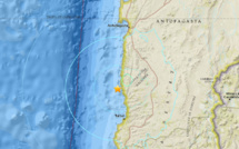 Très fort tremblement de terre côtier dans la région d'Antofagasta  au  Chili