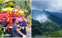 ​Un feu de brousse en cours à Papara